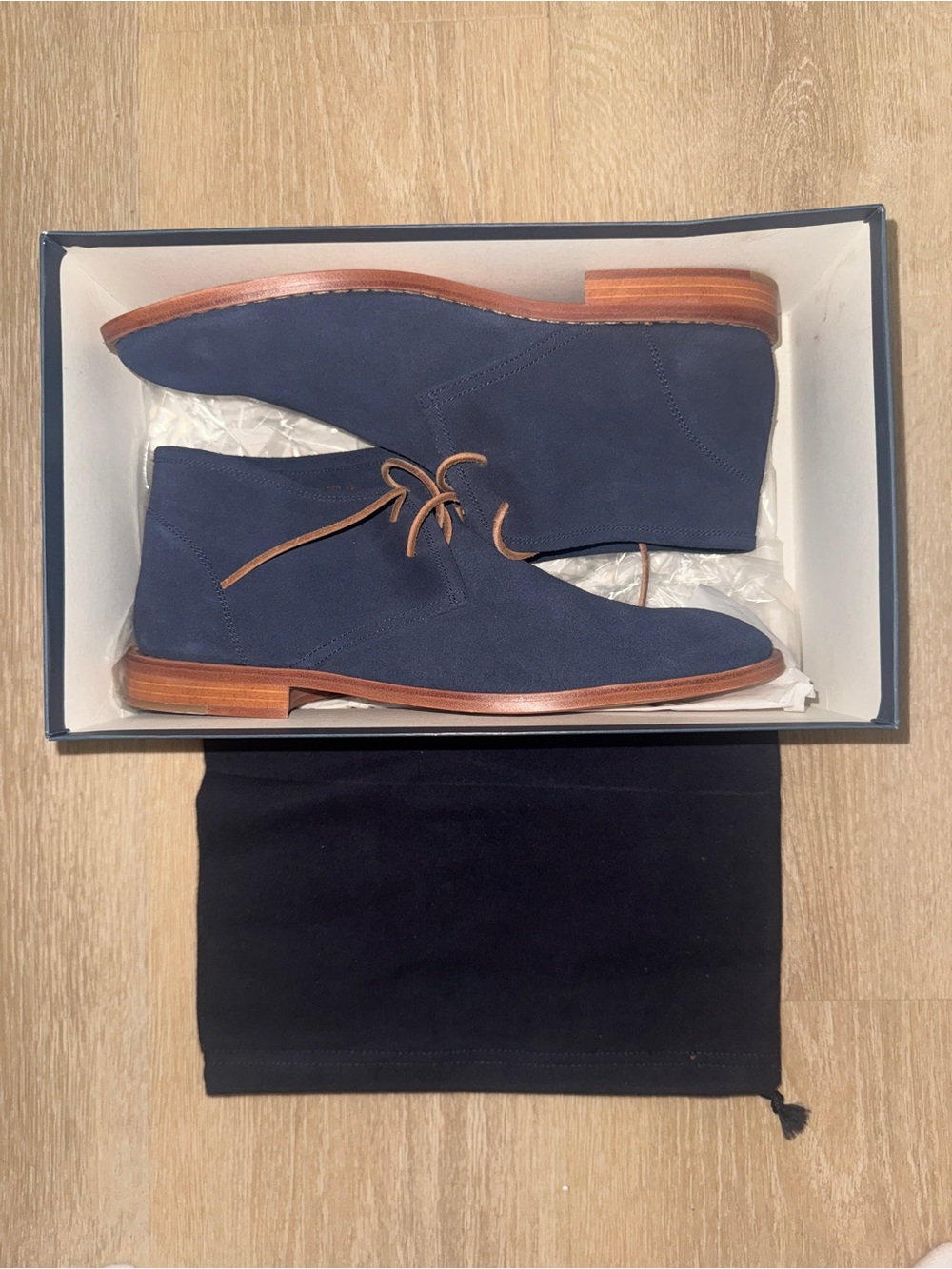 Suitsupply Navy Desert Boots Size 10